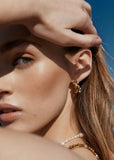 Earrings | Palermo Hoops (Pearl/Silver)