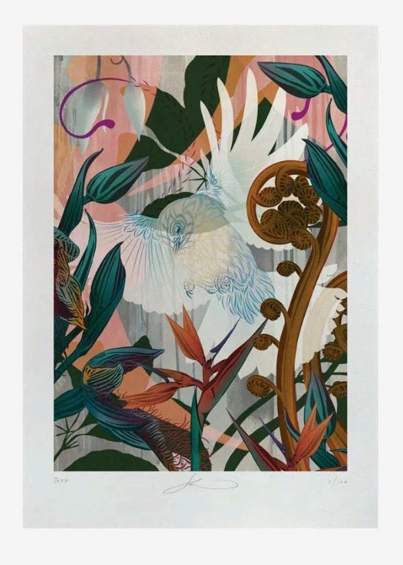 Print | White Fantail & Punga Boutique (A4)