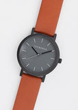 Watch | The Original (Matte Black, Black Face, Tan Strap)
