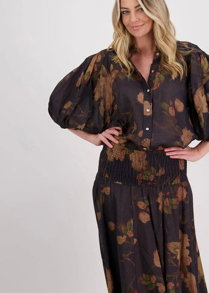 Top | Harlow Ramie (Black Floral)