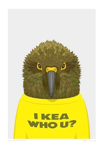 Art Print | Animals in T-Shirts - Kea (A4)