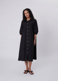 Dress | Cascade Shirt Dress (Black)