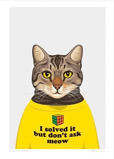 Art Print | Animals in T-Shirts - Cat (A4)