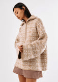 Knit | Chapman Monogram 1/4 Zip (Warm Sand/Cream)