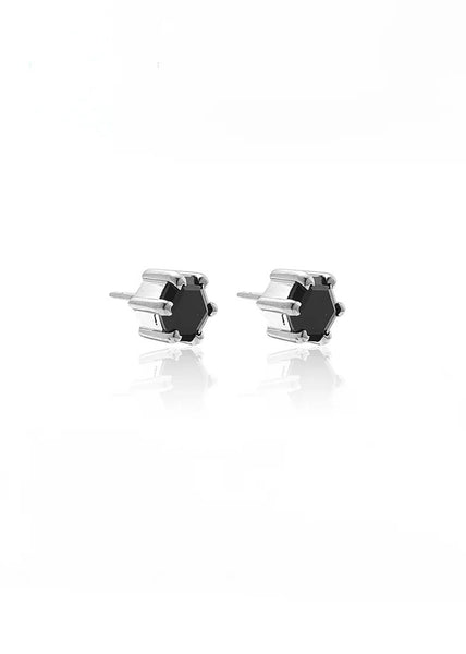 Earrings | Harmony Stud (Black Spinel/Silver)