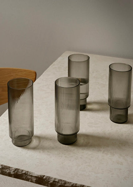Glass | Ripple Long Drink (Smoked Grey)