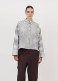 Shirt | Cropped Viv (Black/White Stripe)
