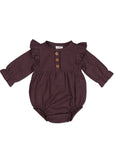 Romper | Hazel (Herringbone Plum)