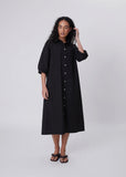 Dress | Cascade Shirt Dress (Black)