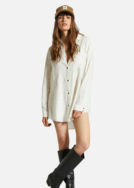 Shirt Dress | Vintage Linen (Off White)