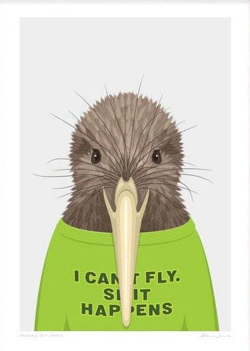 Art Print | Animals in T-Shirts - Kiwi