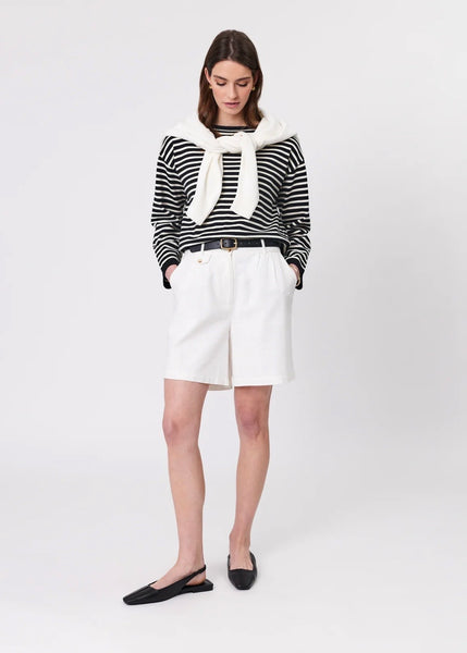 Top | Tides Boatneck Knit (Black Stripe)