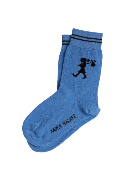 Socks | Runaway Girl (Wedgewood/Navy)