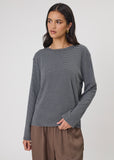 Tee | Uno Stripe Long Sleeve (Charcoal Stripe)