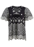 Top | Me + U (Black Embroidery)