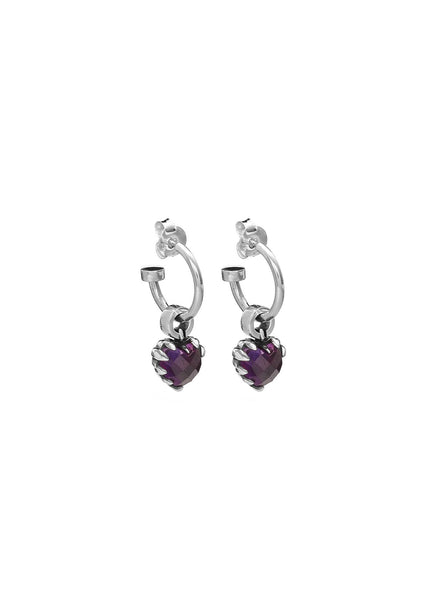 Earring | Love Anchor (Silver/Amethyst)