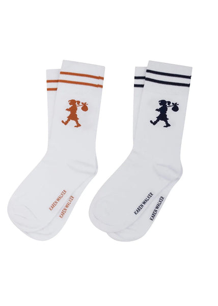 Socks | Runaway Girl 2 Pack (White/Chestnut)