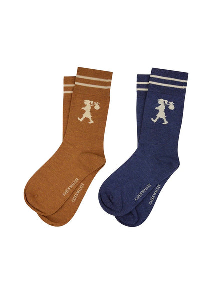 Socks | Runaway Girl 2 Pack (Chestnut/Navy)