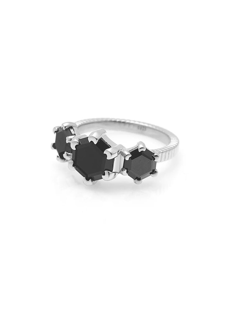 Ring | Trinity (Black Spinel/Silver)