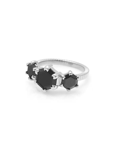 Ring | Trinity (Black Spinel/Silver)