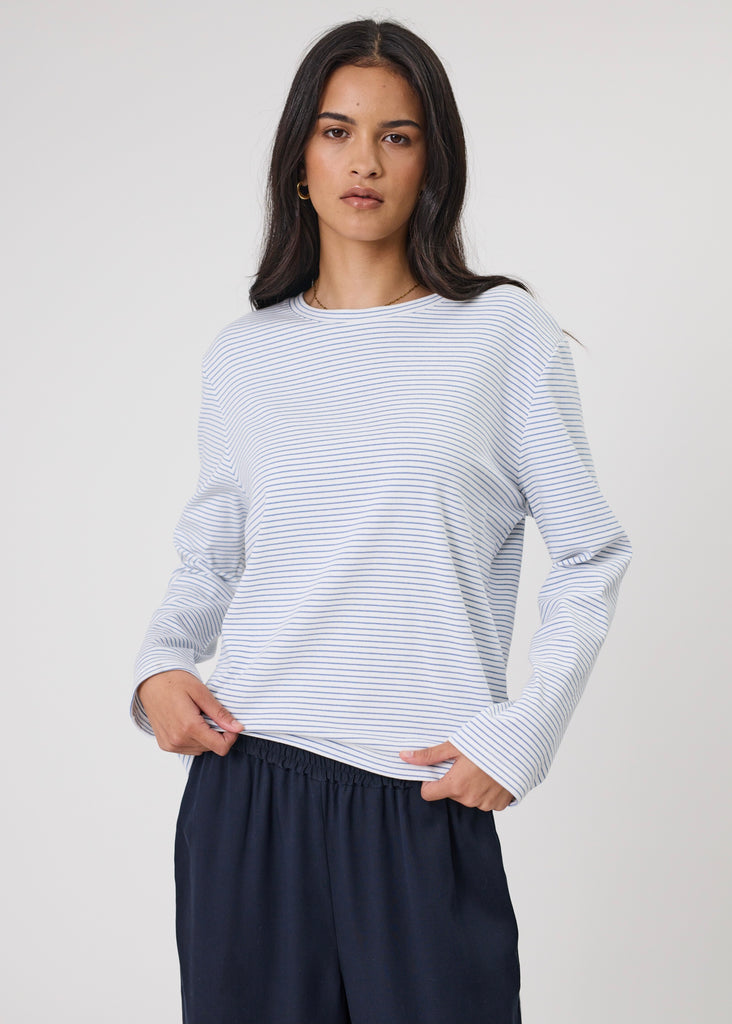Tee | Uno Stripe Long Sleeve (Powder Stripe)