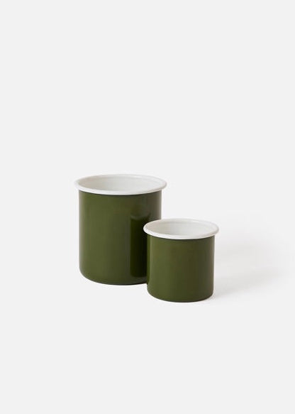 Utensil Holder | Enamel (Olive/White)