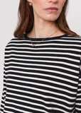 Top | Tides Boatneck Knit (Black Stripe)