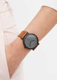 Watch | The Original (Matte Black, Black Face, Tan Strap)