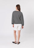 Top | Tides Boatneck Knit (Black Stripe)