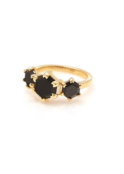 Ring | Trinity (Black Spinel/Gold)