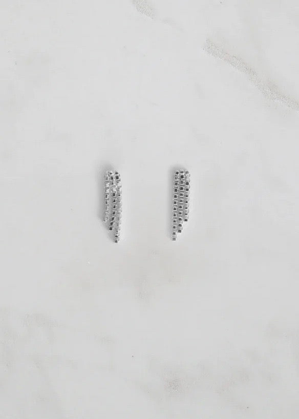 Earrings | Starry Night Chain Studs (Silver)
