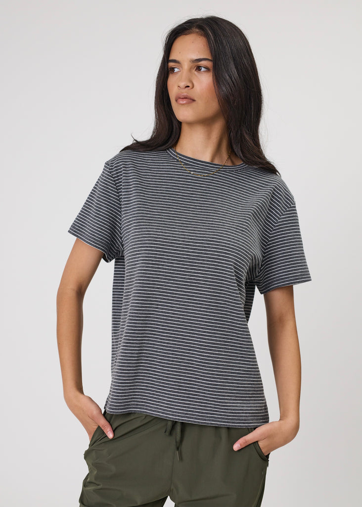 Tee | Uno Stripe (Charcoal Stripe)