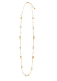 Necklace | Long Multi (Tourmaline gold) charm necklace
