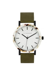 Watch | The Resin (Nougat Shell, White Dial, Olive Strap)