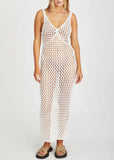 Dress | Cotton Crochet Knit (White)