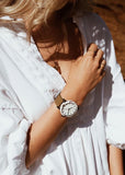 Watch | The Resin (Nougat Shell, White Dial, Olive Strap)