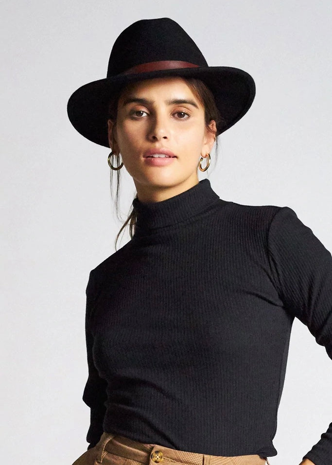 Hat | Messer Adjustable Fedora (Black/Brown)