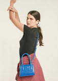 Bag | Paloma Mini Tote (Cobalt Wet Recycled Croc)