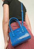 Bag | Paloma Mini Tote (Cobalt Wet Recycled Croc)
