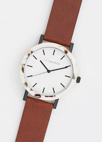 Watch | The Resin (Nougat Shell, White Dial, Tan Strap)