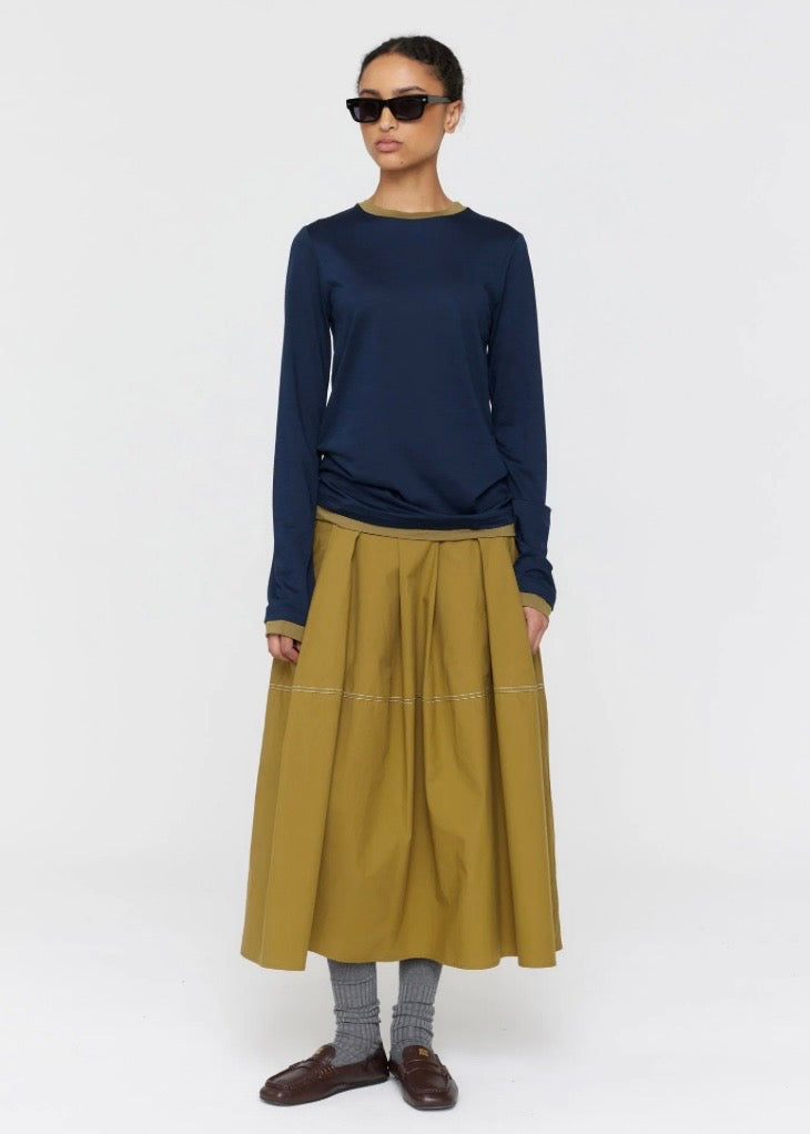 Top | Fix Long Sleeve (Ink+Olive)