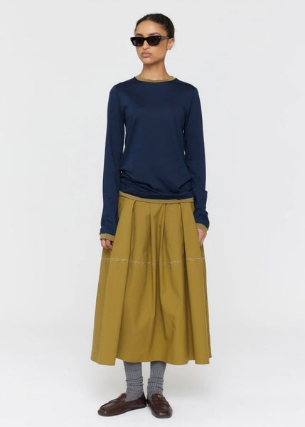 Top | Fix Long Sleeve (Ink+Olive)