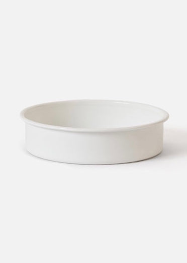 Baking Tray | Round Enamel (White)