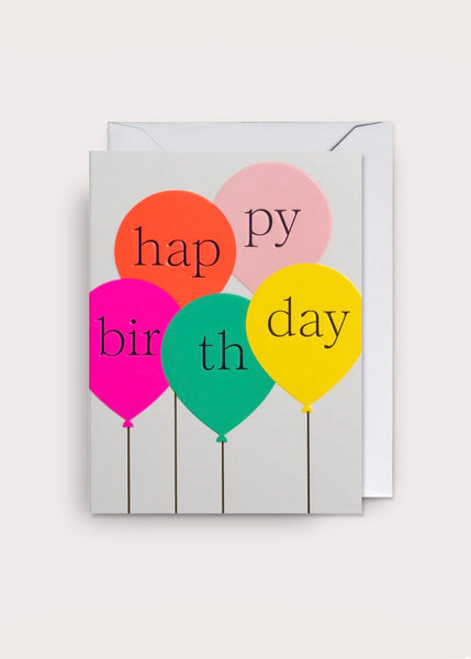 Card | Happy Birthday Neon Balloons
