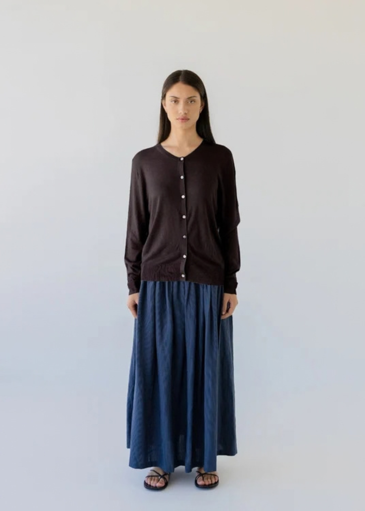 Cardigan | Knit Button (Cocoa)