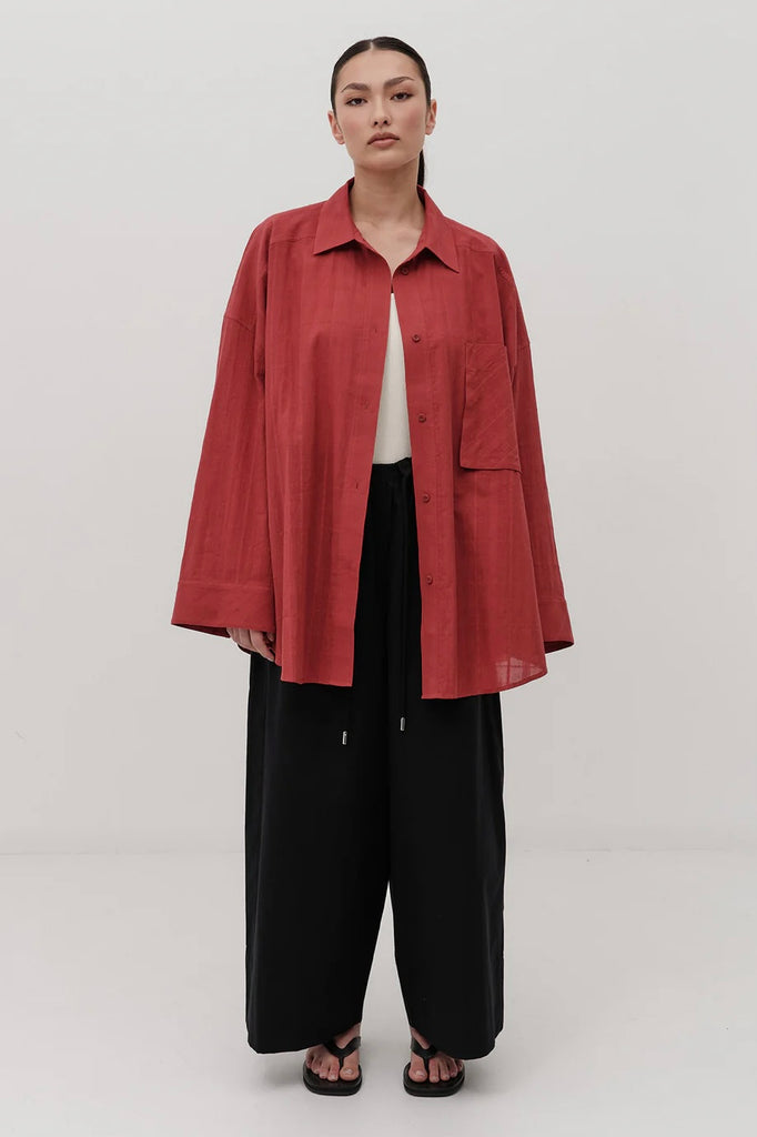 Shirt | Viv Oversized (Burnt Red)