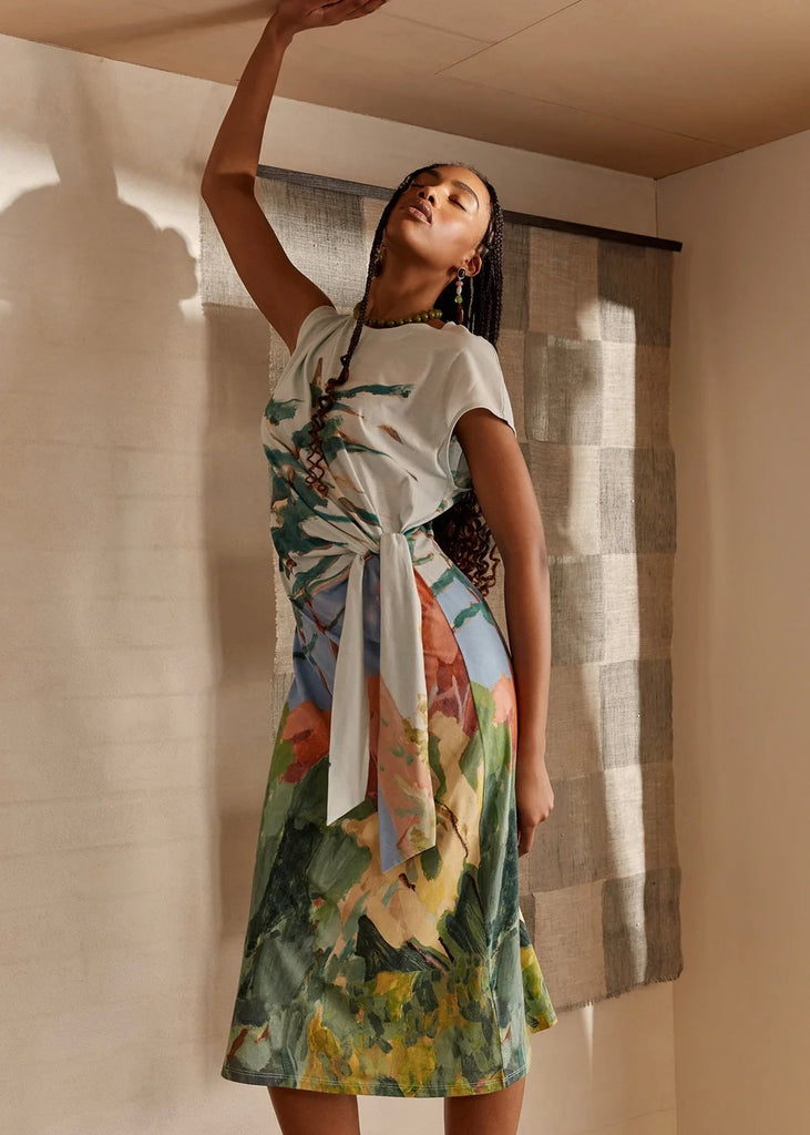 Model wearing Nancybird Macey Palisade dress