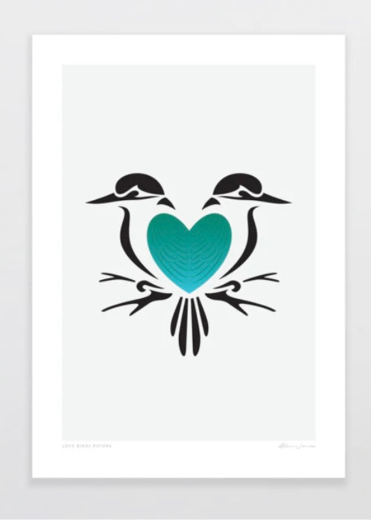 Art Print | Love Birds Kōtare (A4)