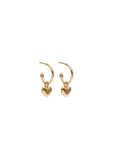 Earrings | Petite Puffed Heart Hoop (Ruby + Gold )