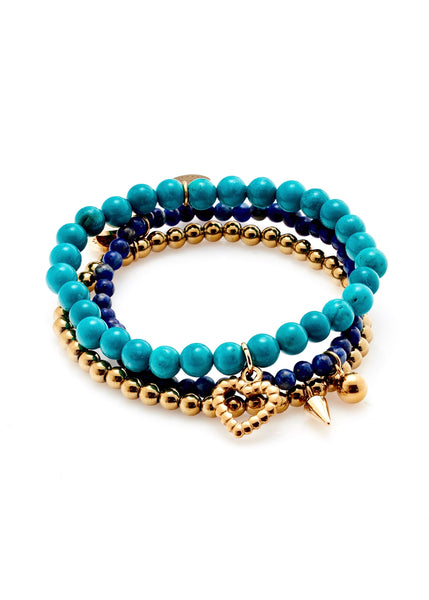 Bracelet | Riveria Stack (Turquoise/Blue Lapis)